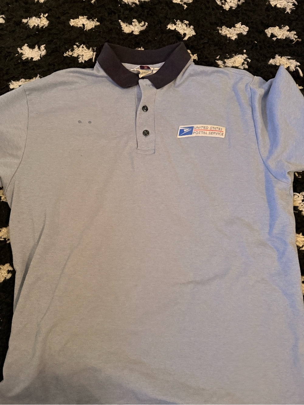 USPS Light Blue Polo with Navy Collar - Men's Short Sleeve